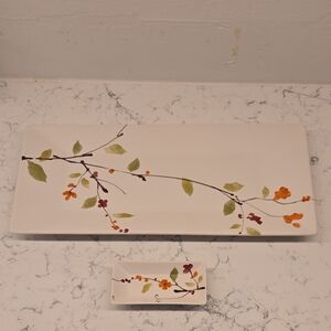 Botanical Sushi Platter And Sauce Set